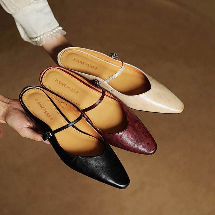 Lumière Genuine Leather Pointed Flats - Intofa