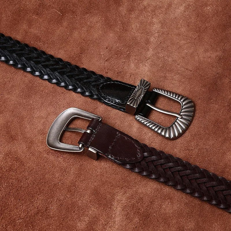 Prescott Tailors Braided Leather Belt - Intofa