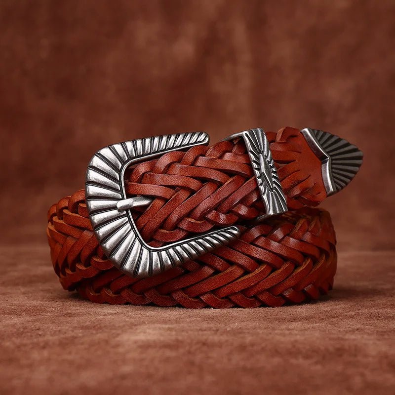 Prescott Tailors Braided Leather Belt - Intofa