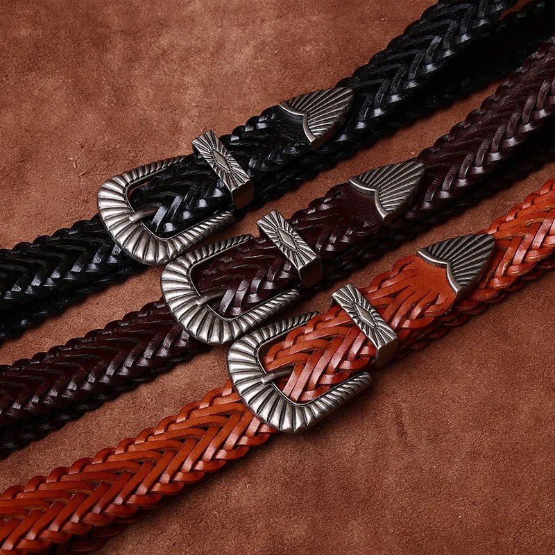 Prescott Tailors Braided Leather Belt - Intofa