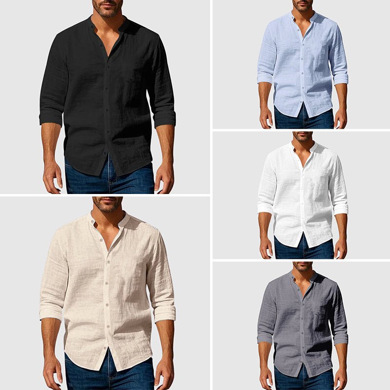 Prescott Tailors Henley Linen Shirt - Intofa