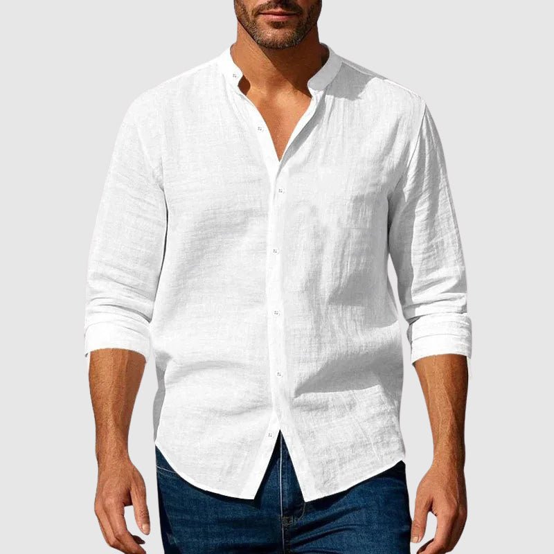 Prescott Tailors Henley Linen Shirt - Intofa