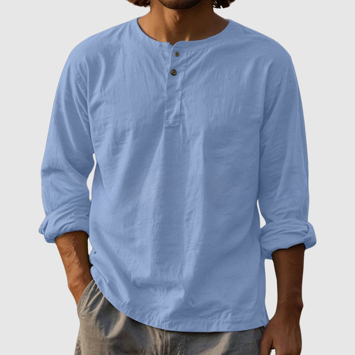 Tom Rains Sandstone Classic Henley Shirt - Intofa