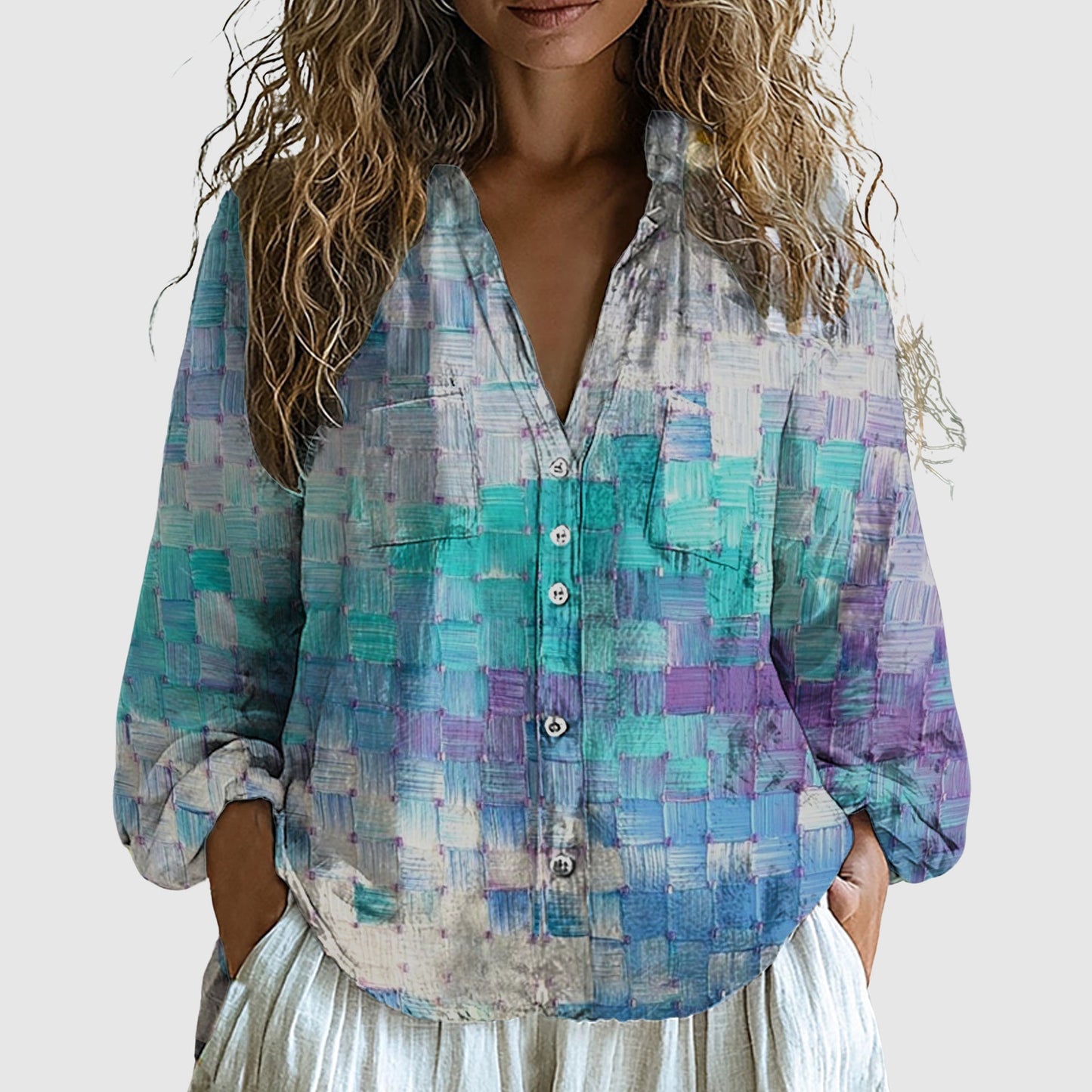 Vivian Prescott Boho Linen Shirt - Intofa