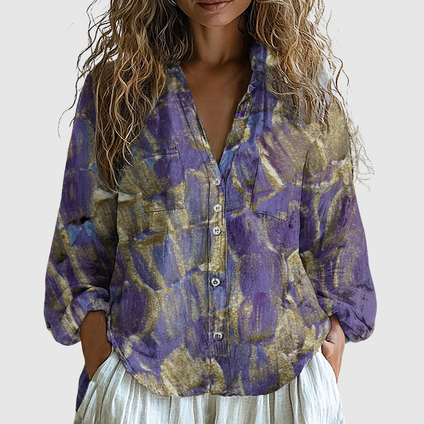 Vivian Prescott Boho Linen Shirt - Intofa