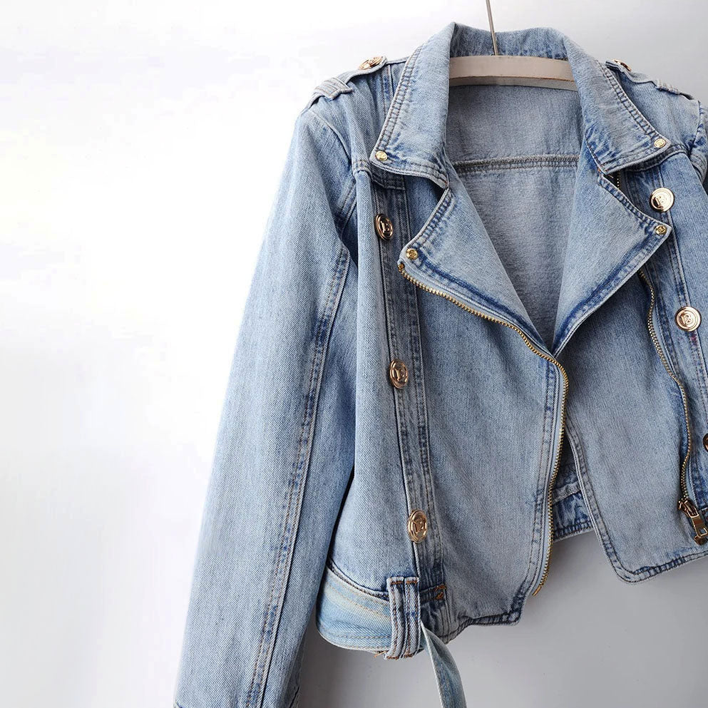 Vivian Prescott Cropped Denim Jacket - Intofa