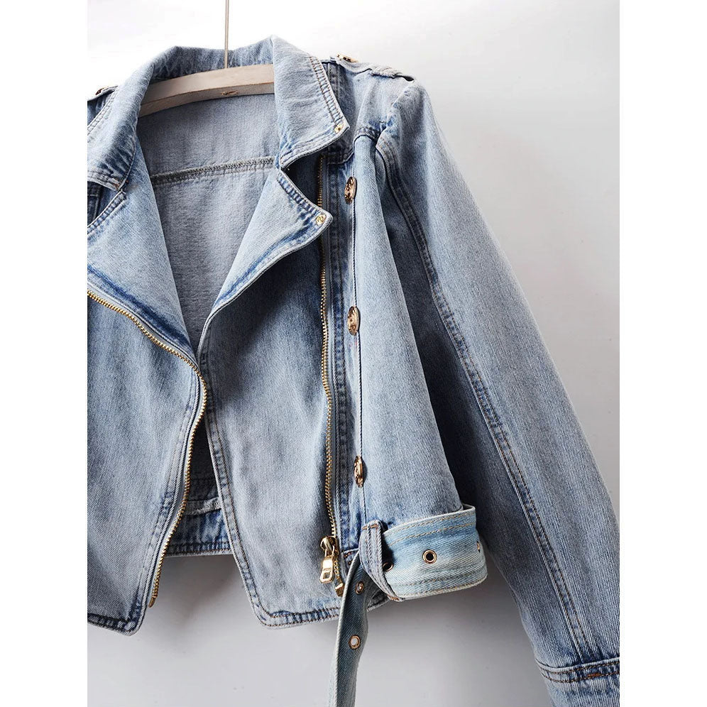 Vivian Prescott Cropped Denim Jacket - Intofa