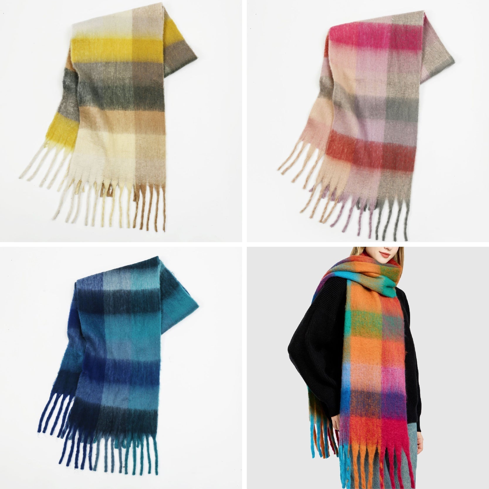 Avellino Multicolored Cascade Scarf - Intofa