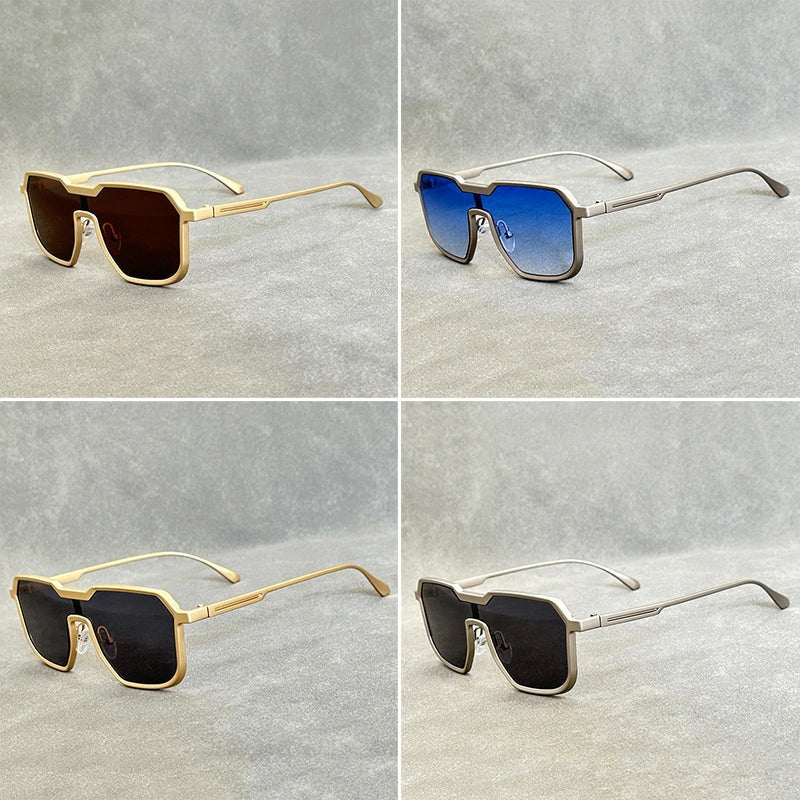 Azure Edge Metal Sunglasses - Intofa