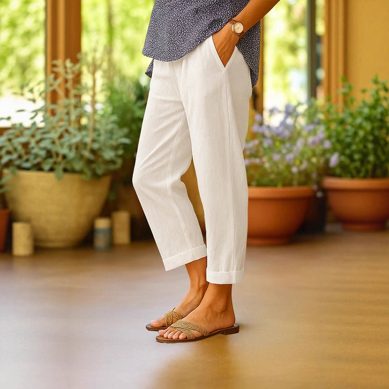 Céleste Bouchard Ankle - Length Linen Pants - Intofa