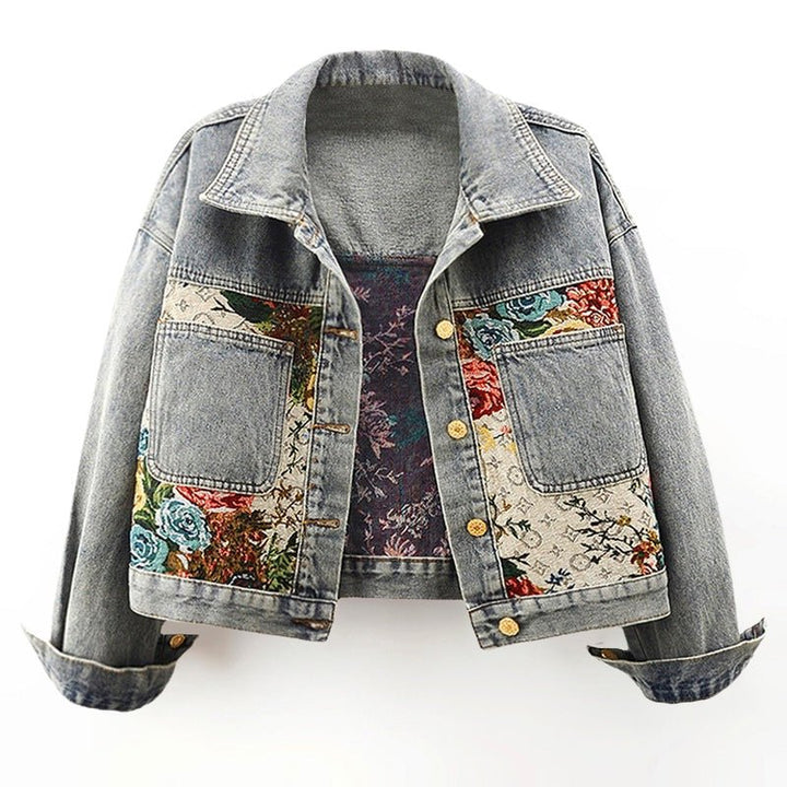 Céleste Bouchard Floral Denim Jacket - Intofa