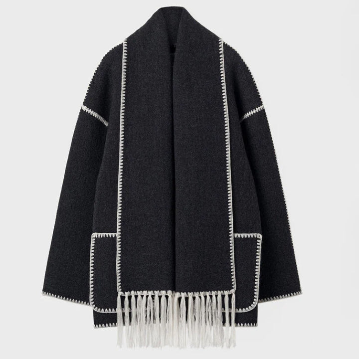 Céleste Bouchard Wool Scarf Coat - Intofa