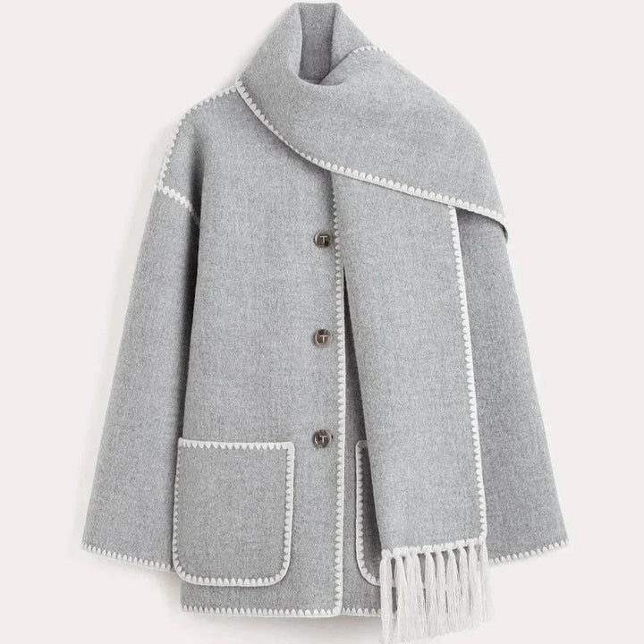 Céleste Bouchard Wool Scarf Coat - Intofa