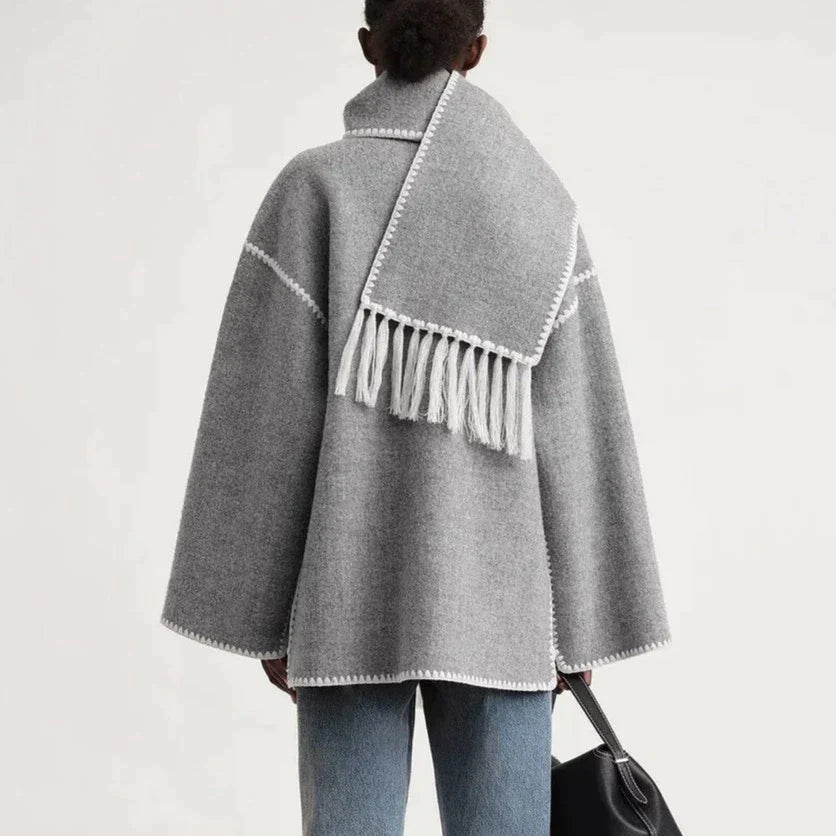 Céleste Bouchard Wool Scarf Coat - Intofa