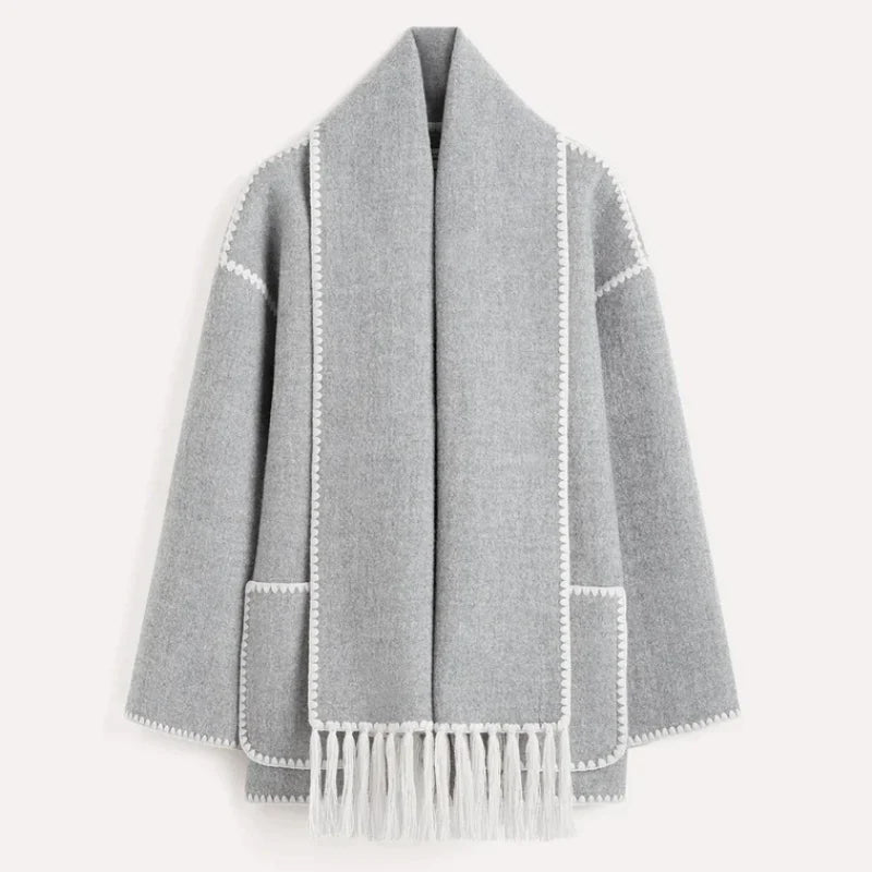 Céleste Bouchard Wool Scarf Coat - Intofa