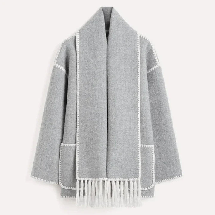 Céleste Bouchard Wool Scarf Coat - Intofa
