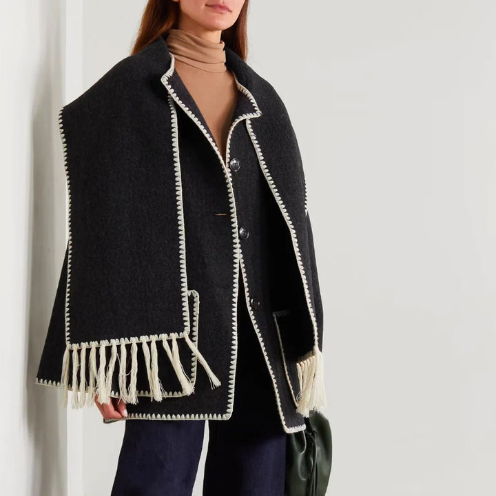 Céleste Bouchard Wool Scarf Coat - Intofa