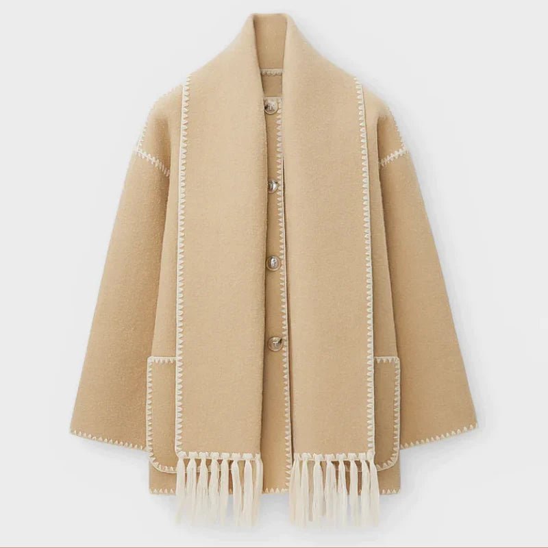 Céleste Bouchard Wool Scarf Coat - Intofa