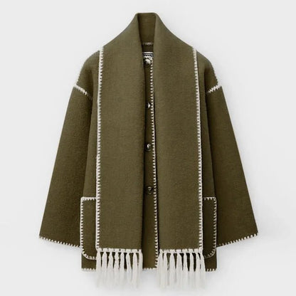 Céleste Bouchard Wool Scarf Coat - Intofa