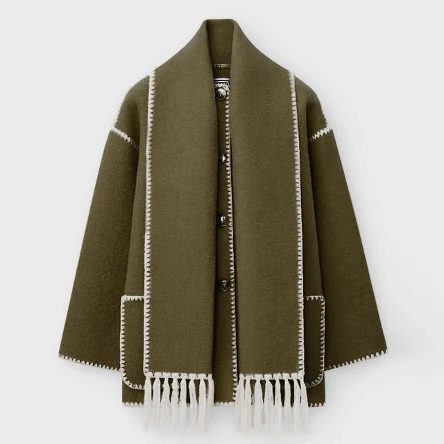 Céleste Bouchard Wool Scarf Coat - Intofa