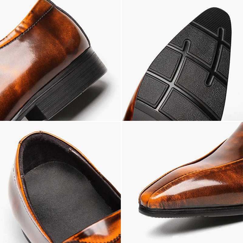 Charles Harrington Genuine Leather Pointed Dress Shoes - Intofa