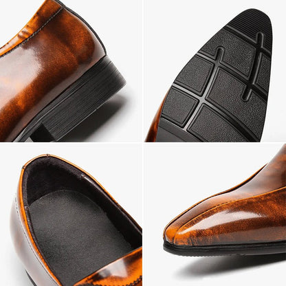 Charles Harrington Genuine Leather Pointed Dress Shoes - Intofa