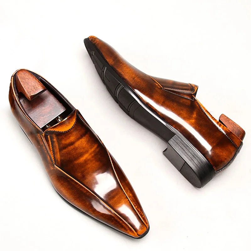 Charles Harrington Genuine Leather Pointed Dress Shoes - Intofa