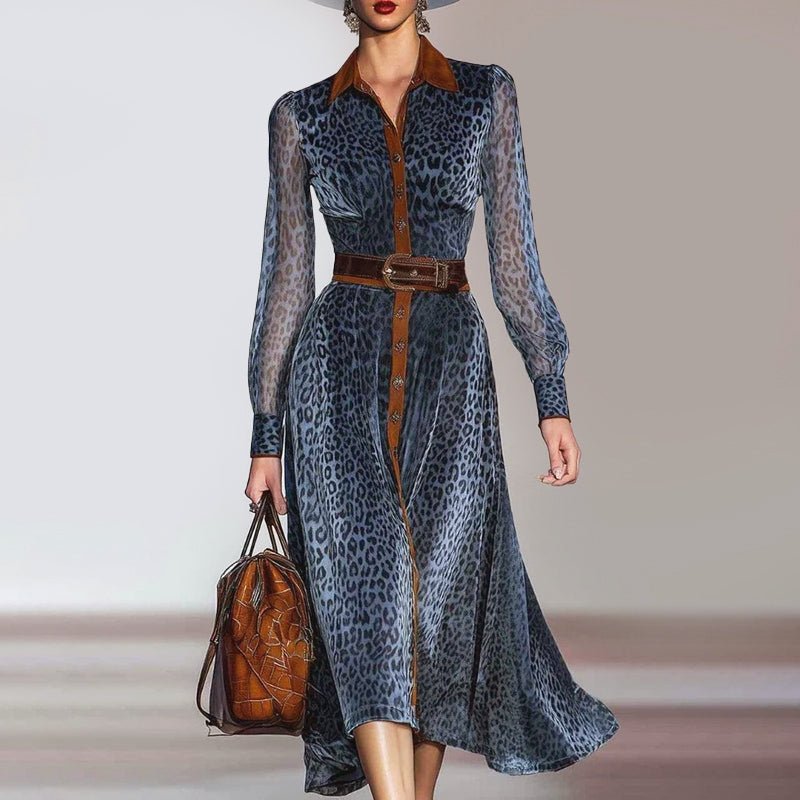 Chloé Rousseau Button - Front Leopard Dress - Intofa