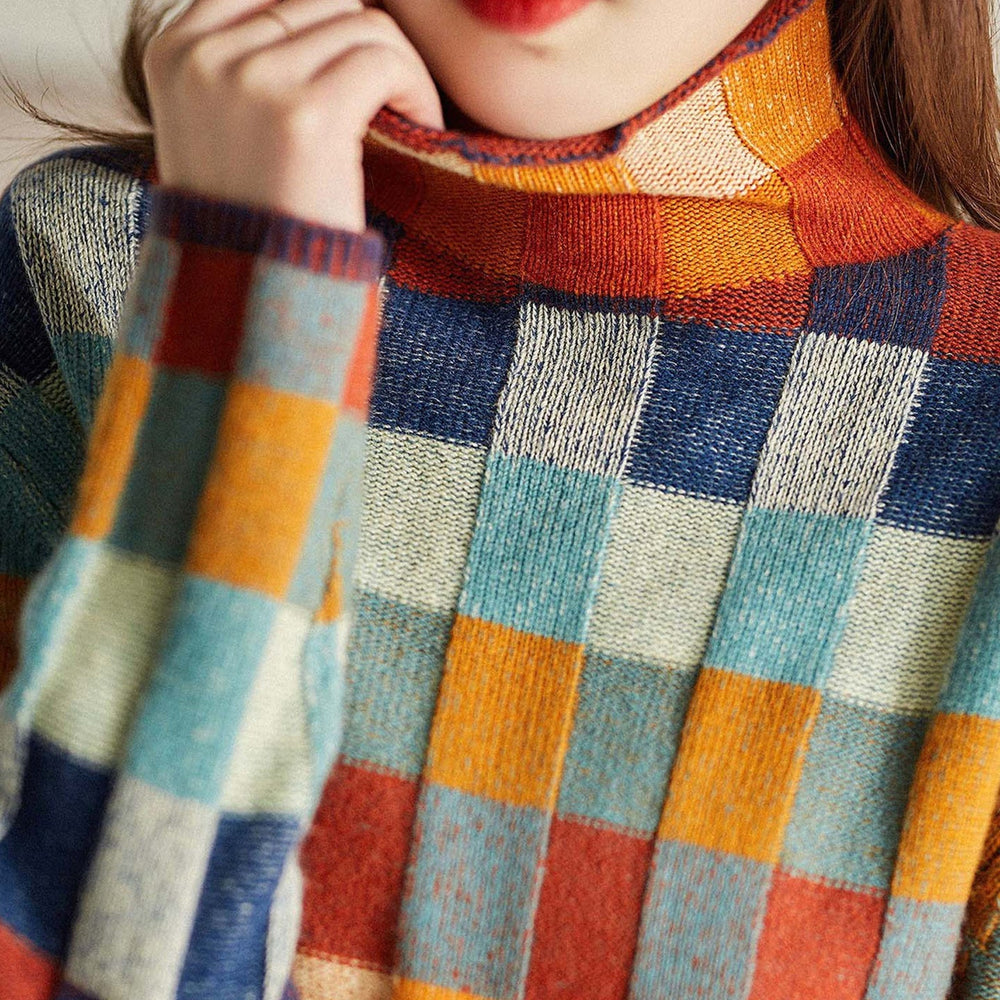 Chloé Rousseau Checkered Cozy Sweater - INTOFA