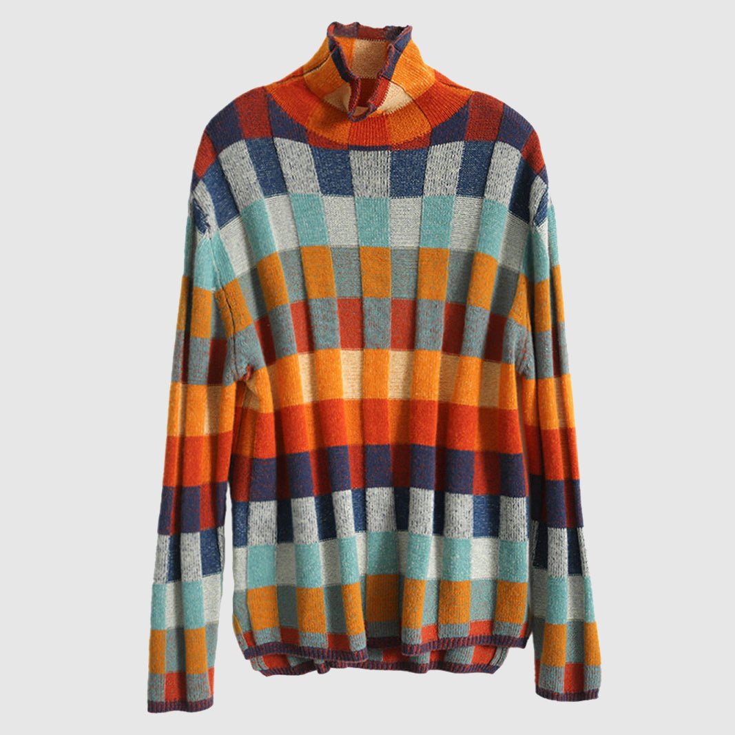 Chloé Rousseau Checkered Cozy Sweater - INTOFA
