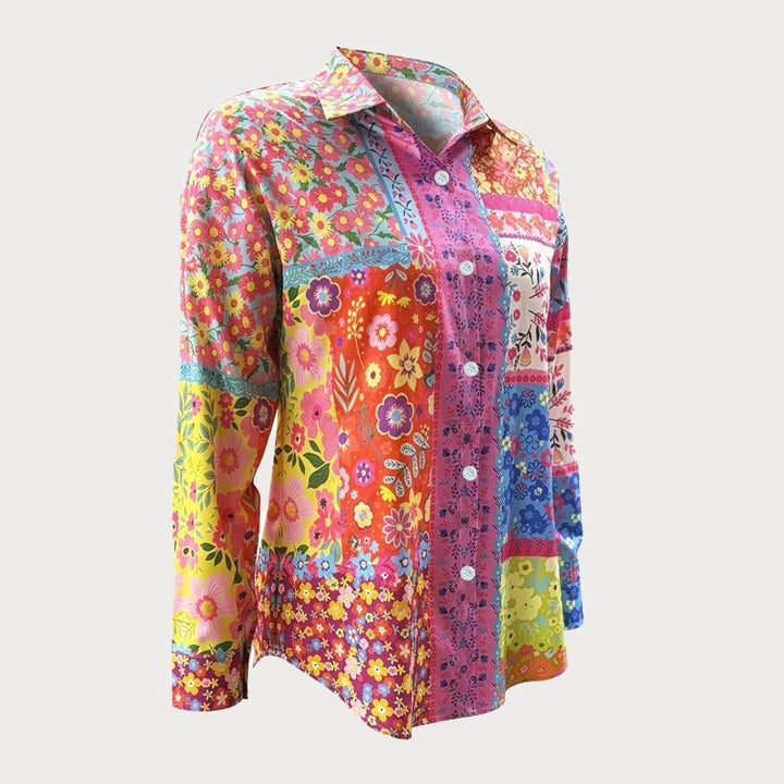 Chloé Rousseau Colorful Floral Patchwork Blouse - Intofa