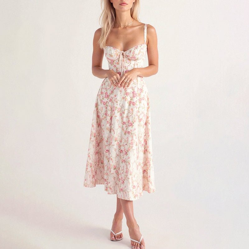 Chloé Rousseau Floral Bustier Dress with Slit - Intofa