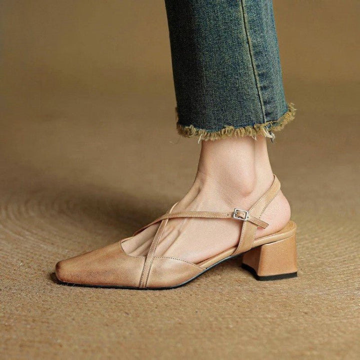 Chloé Rousseau Leather Low - Block Heels - Intofa