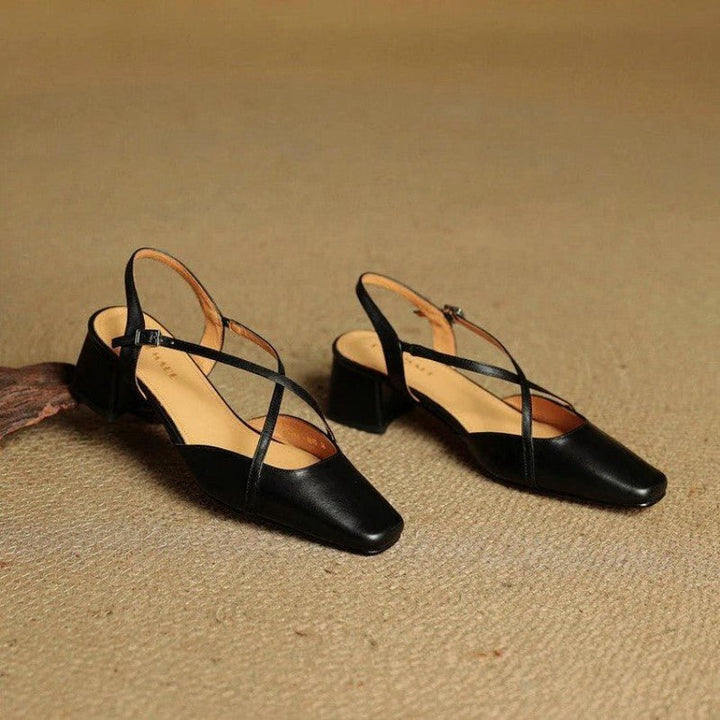 Chloé Rousseau Leather Low - Block Heels - Intofa