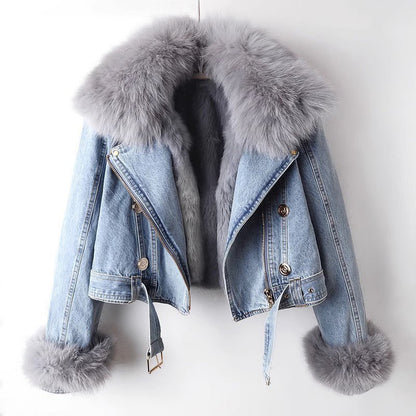 Chloé Rousseau Luxurious Denim Coat - INTOFA