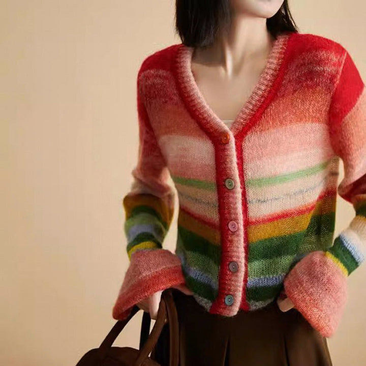 Chloé Rousseau Rainbow Knitted Cardigan - Intofa