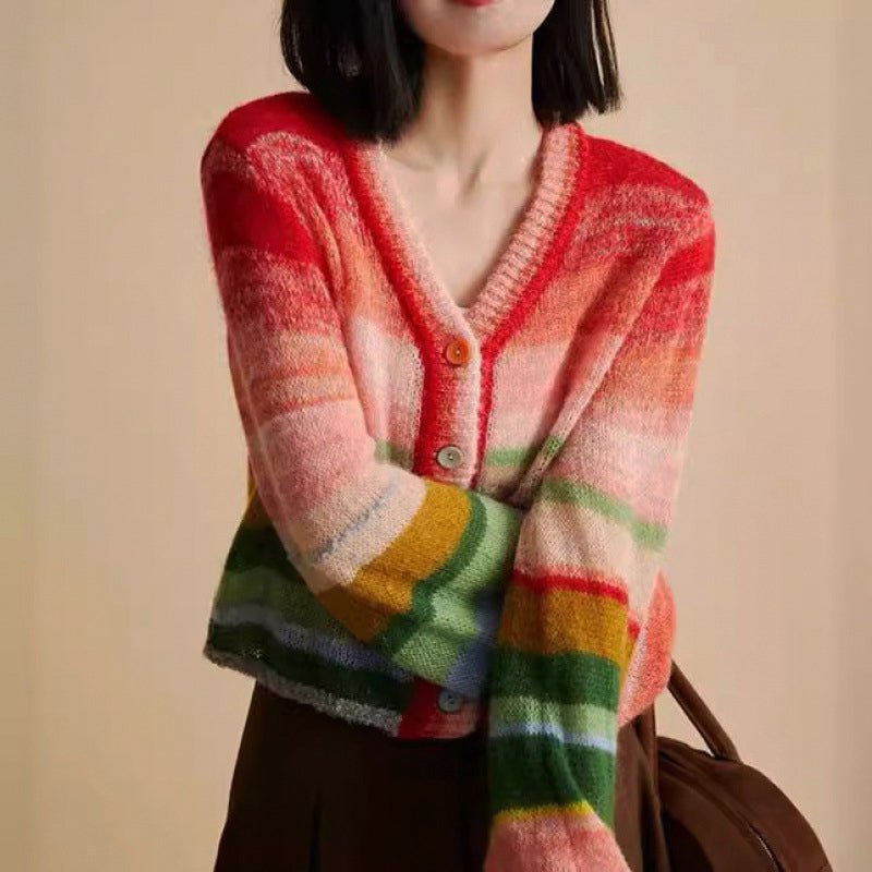 Chloé Rousseau Rainbow Knitted Cardigan - Intofa