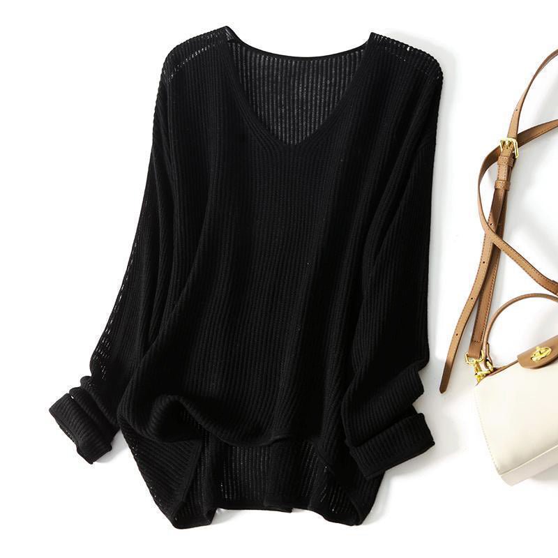 Chloé Rousseau Ribbed V - Neck Oversized Sweater - Intofa