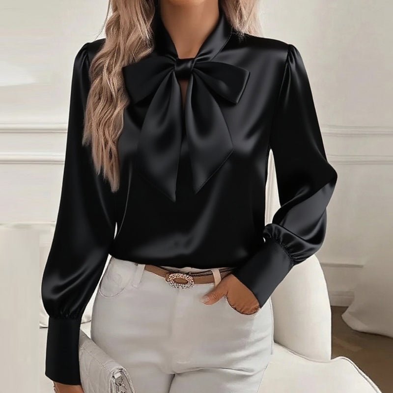 Chloé Rousseau Satin Bow Neck Blouse - Intofa