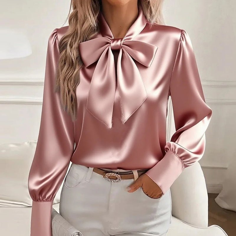 Chloé Rousseau Satin Bow Neck Blouse - Intofa