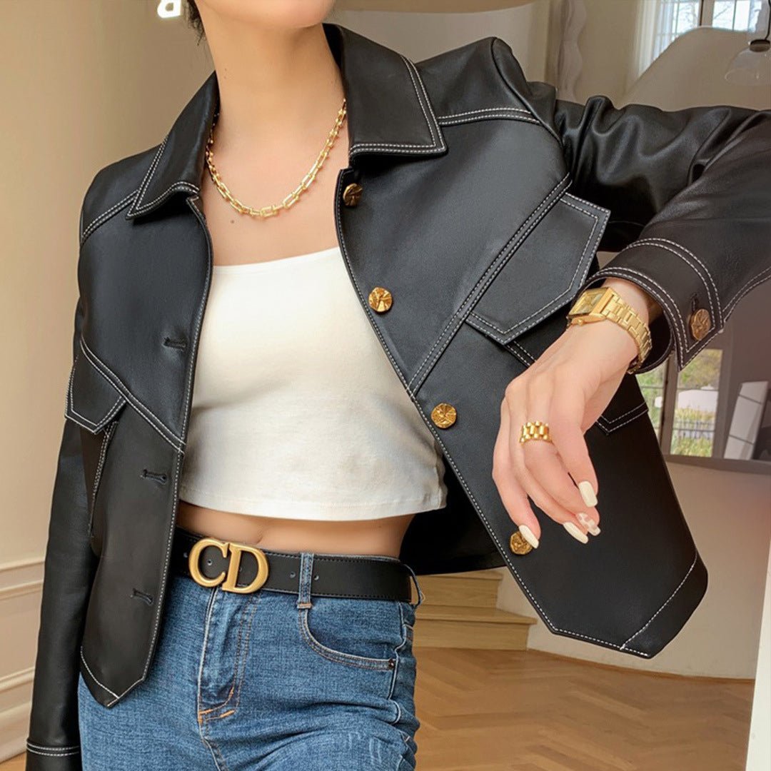 City Vogue Leather Jacket by Vivian Prescott - Intofa