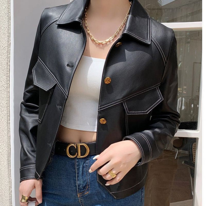 City Vogue Leather Jacket by Vivian Prescott - Intofa