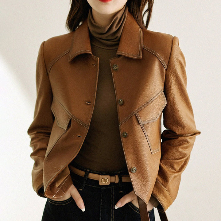 City Vogue Leather Jacket by Vivian Prescott - Intofa