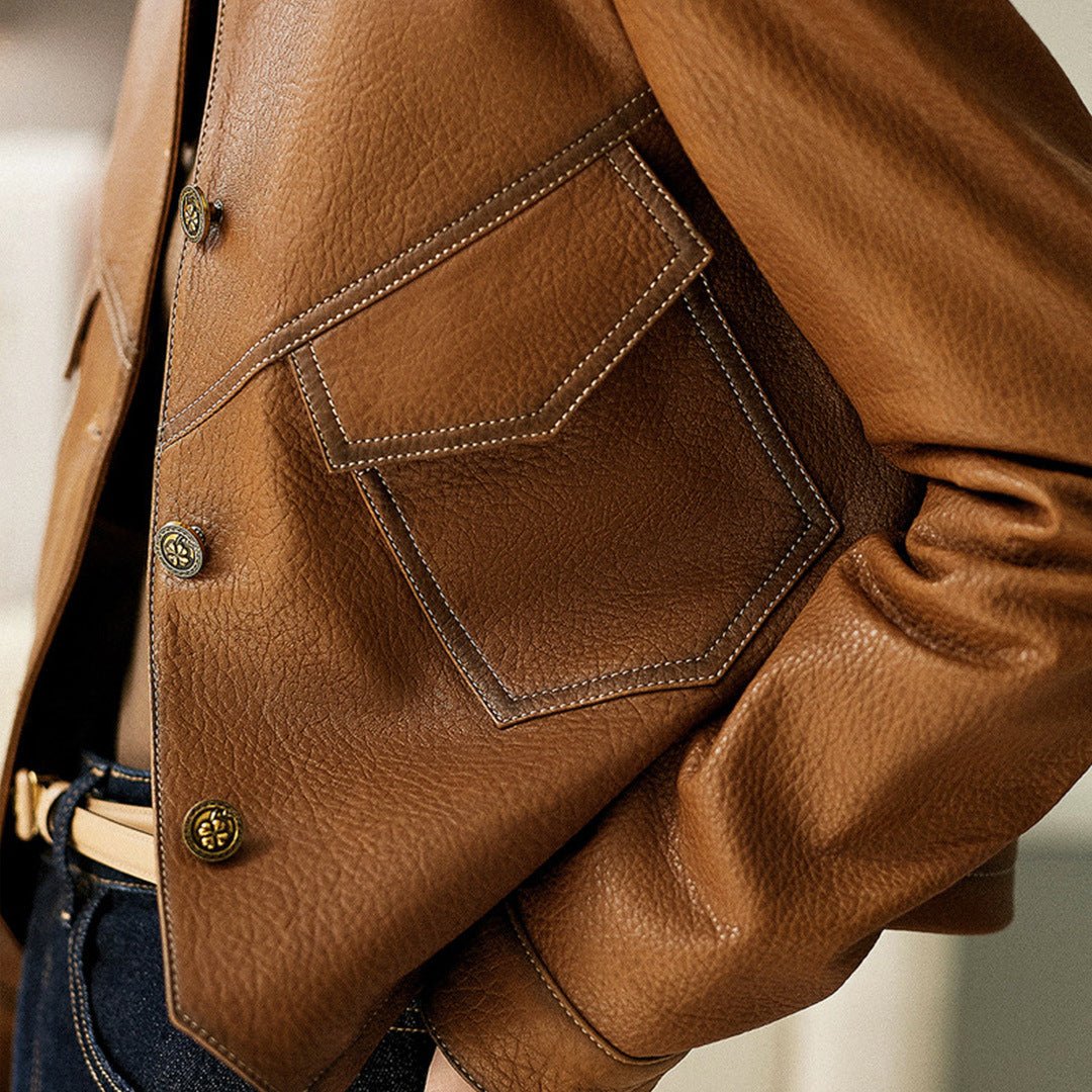 City Vogue Leather Jacket by Vivian Prescott - Intofa