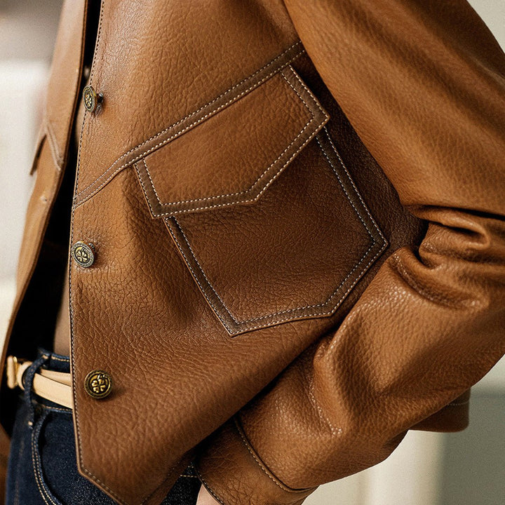 City Vogue Leather Jacket by Vivian Prescott - Intofa