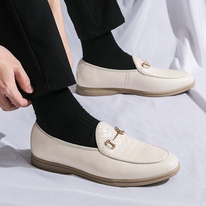 Crimson Crest Designer Loafers - Intofa