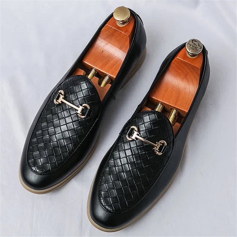 Crimson Crest Designer Loafers - Intofa
