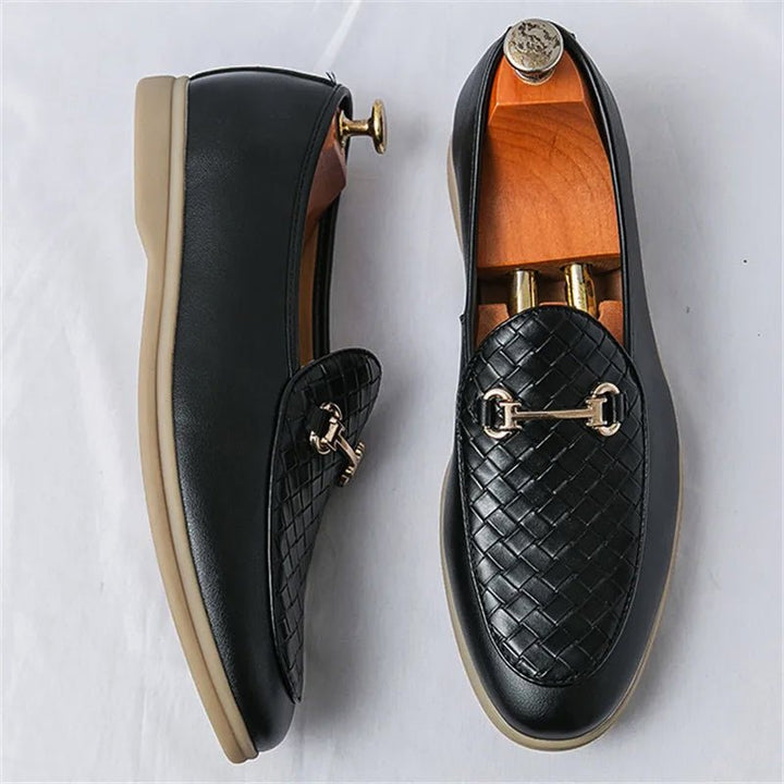 Crimson Crest Designer Loafers - Intofa