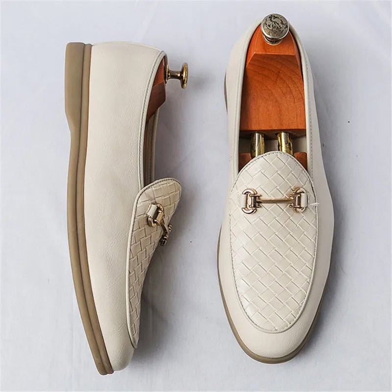 Crimson Crest Designer Loafers - Intofa