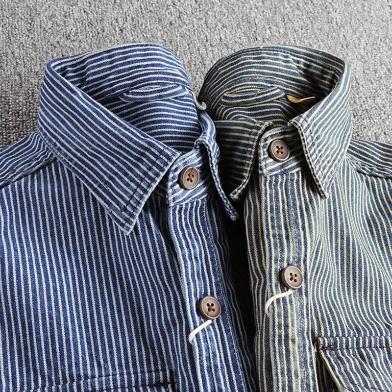 Dean Clark Striped Denim Shirt - Intofa